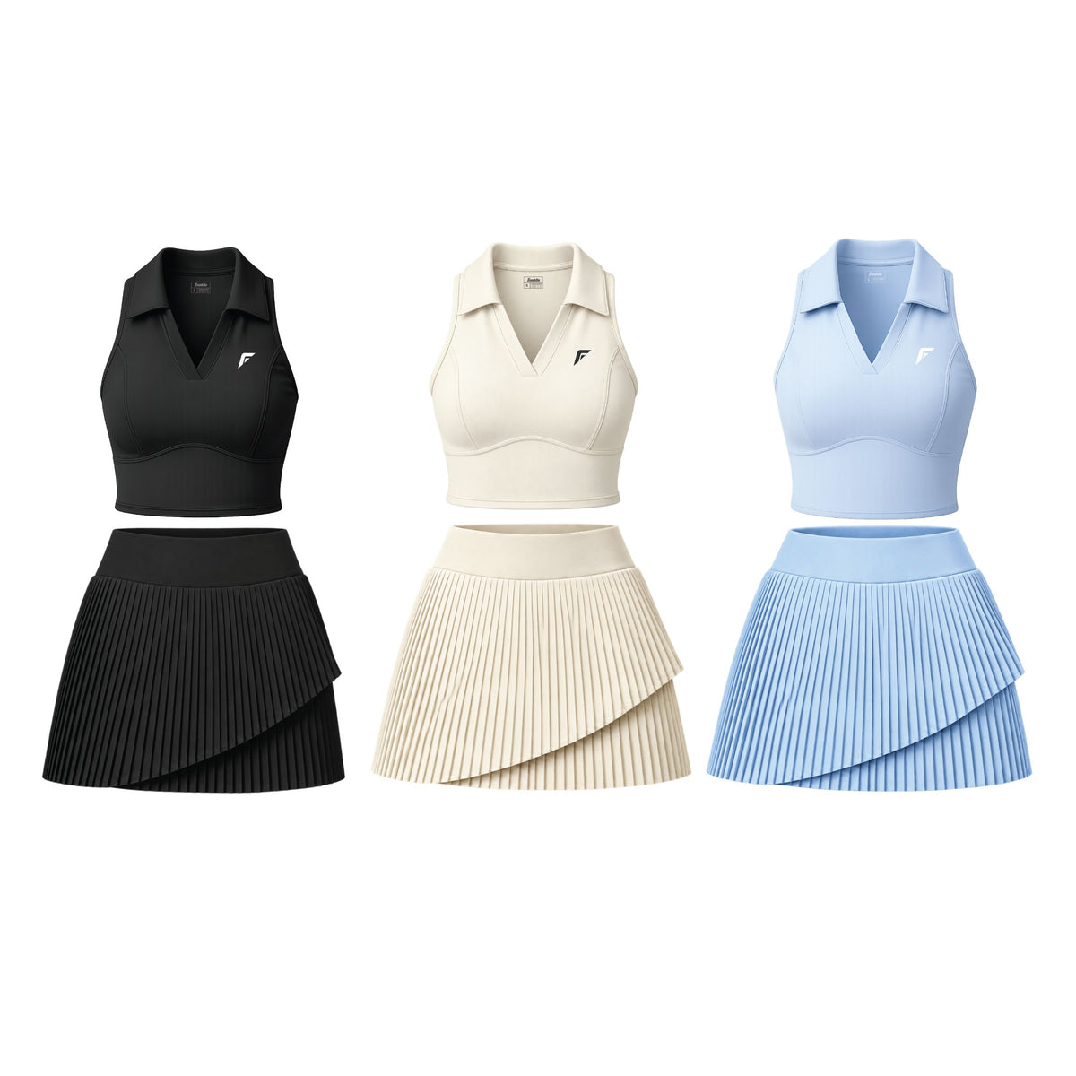 Franklin Women's Performance Sleeveless Polo Collar Sportswear Set (White)