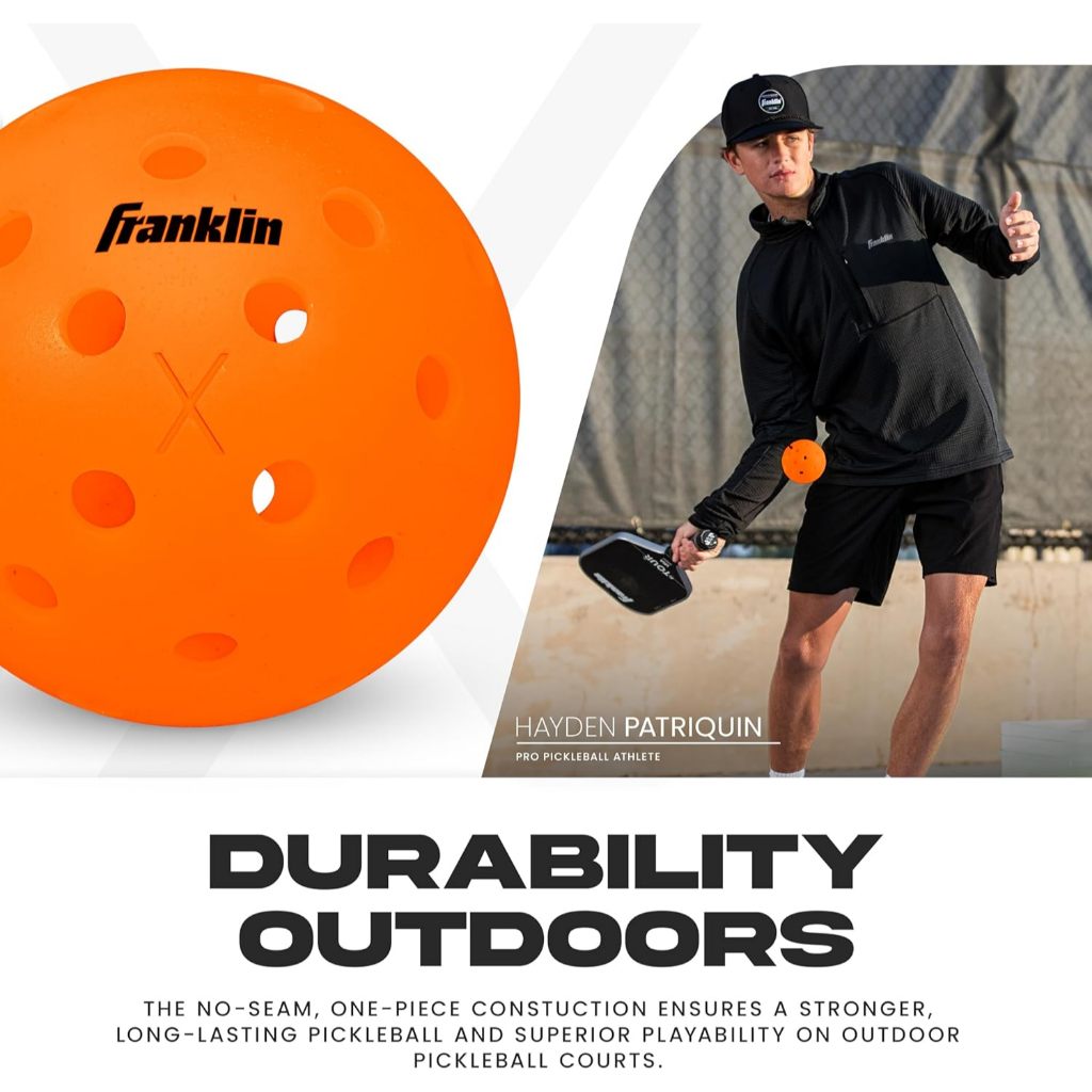 Franklin Sports X-40 Lava Outdoor Pickleballs 40 Holes with Logo