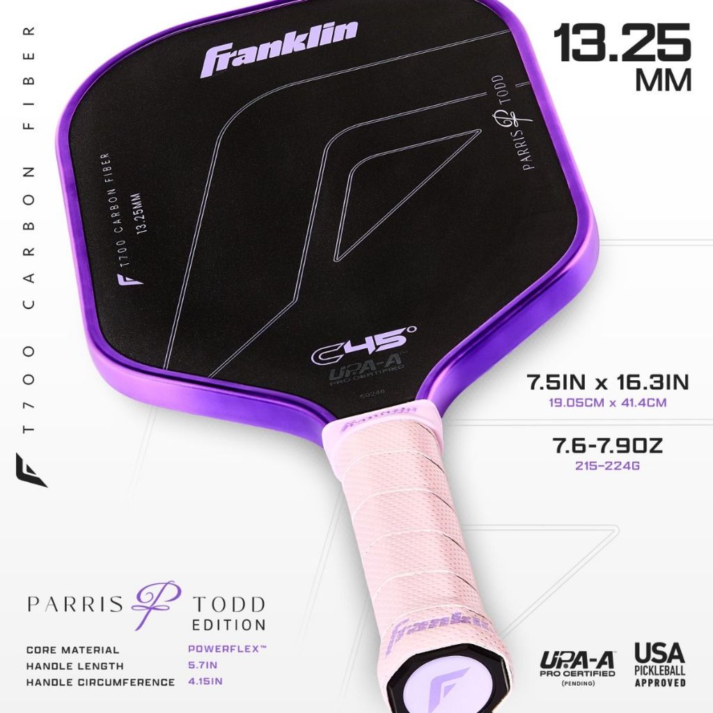 Franklin Parris Todd Edition C45° Carbon Fiber Pickleball Paddle (13.25mm)