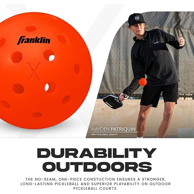 Franklin Sports X-40 Ember Outdoor Pickleballs 40 Holes with Logo