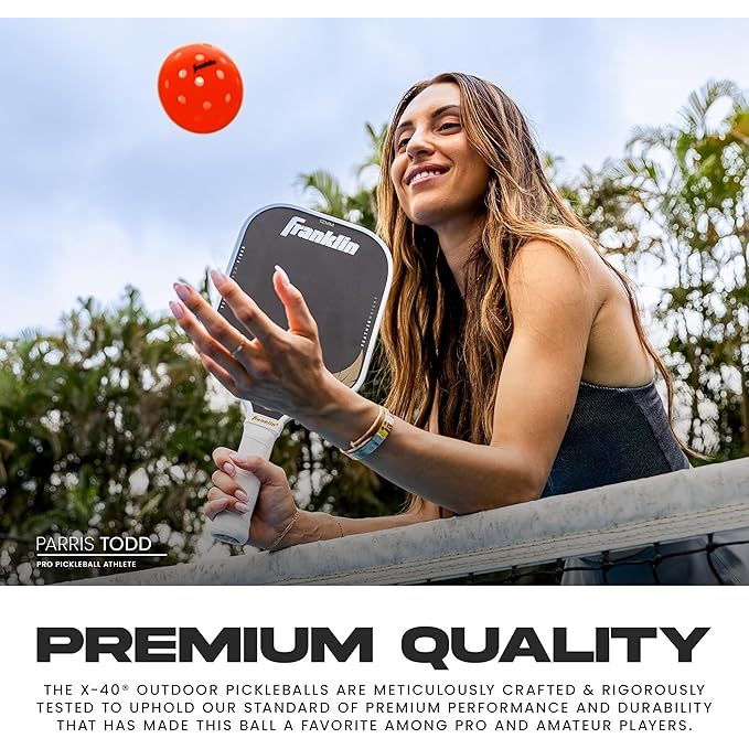 Franklin Sports X-40 Ember Outdoor Pickleballs 40 Holes with Logo