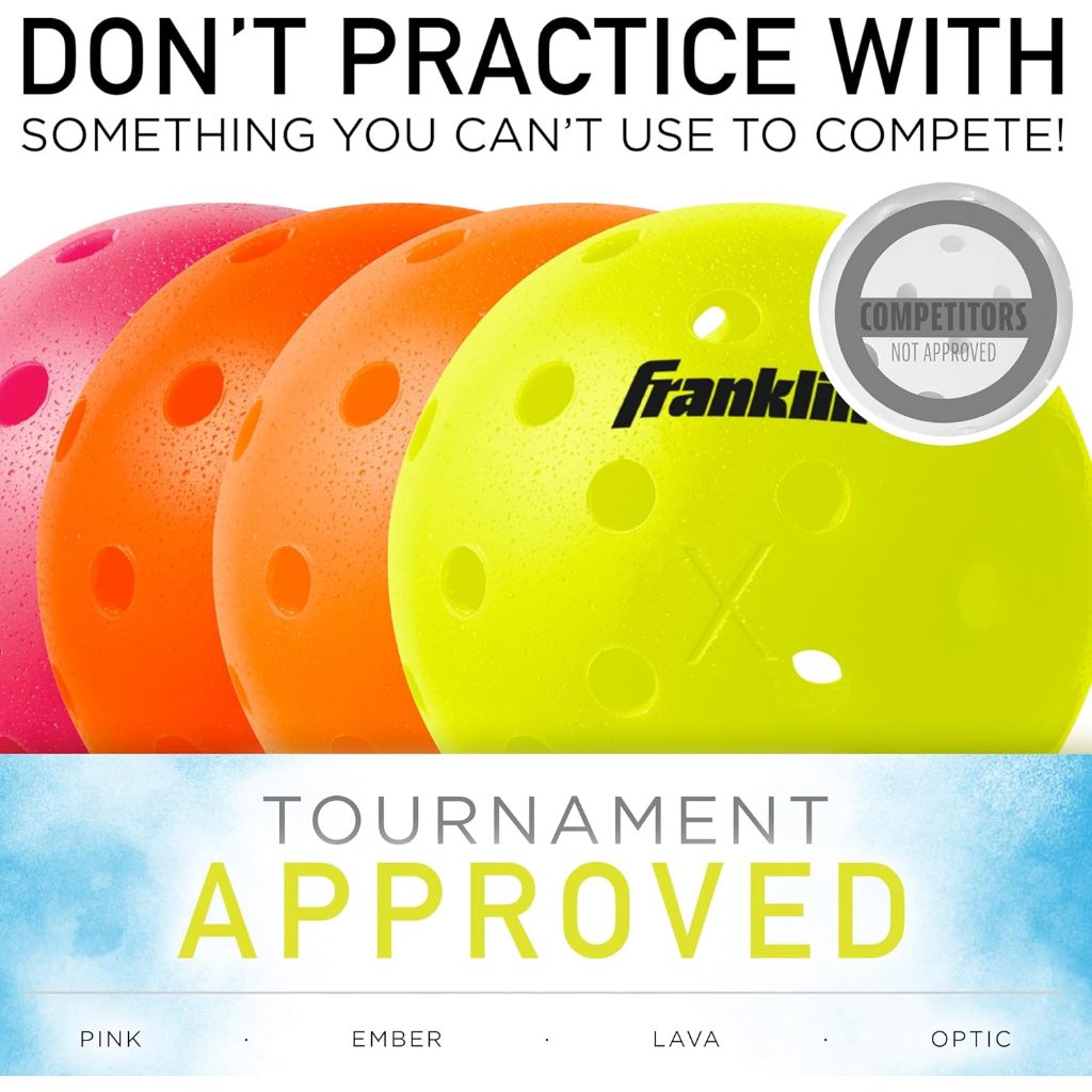 Franklin Sports X-40 Pink Outdoor Pickleballs 40 Holes with Logo
