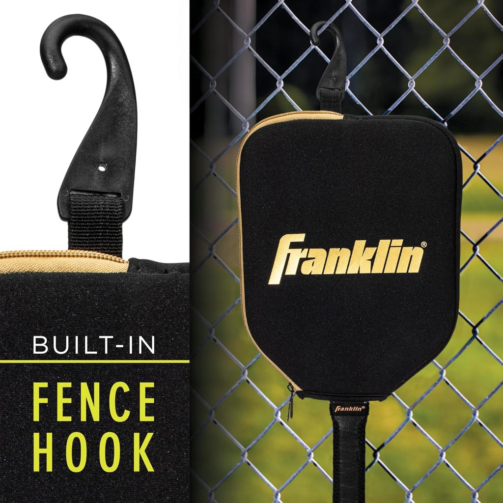 Franklin Pickleball Paddle Cover - Protective Padded Cover with Fence Hook - Universal Size Paddle Case