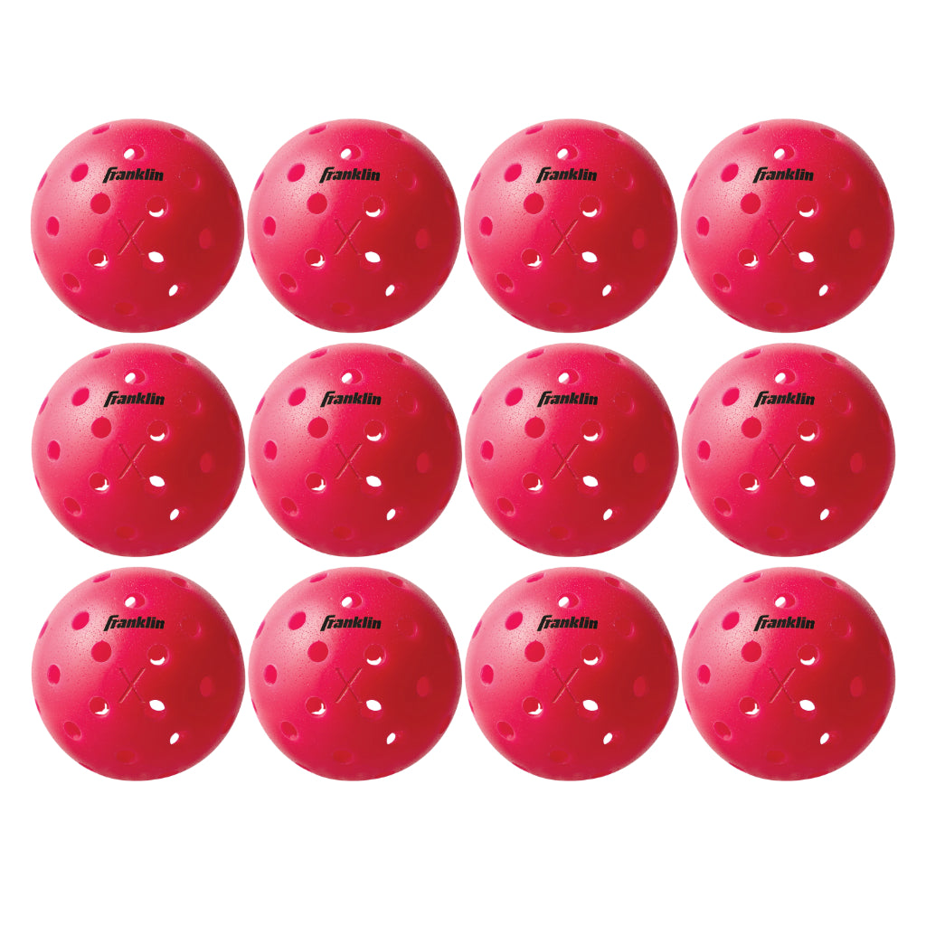 Franklin Sports X-40 Pink Outdoor Pickleballs 40 Holes with Logo