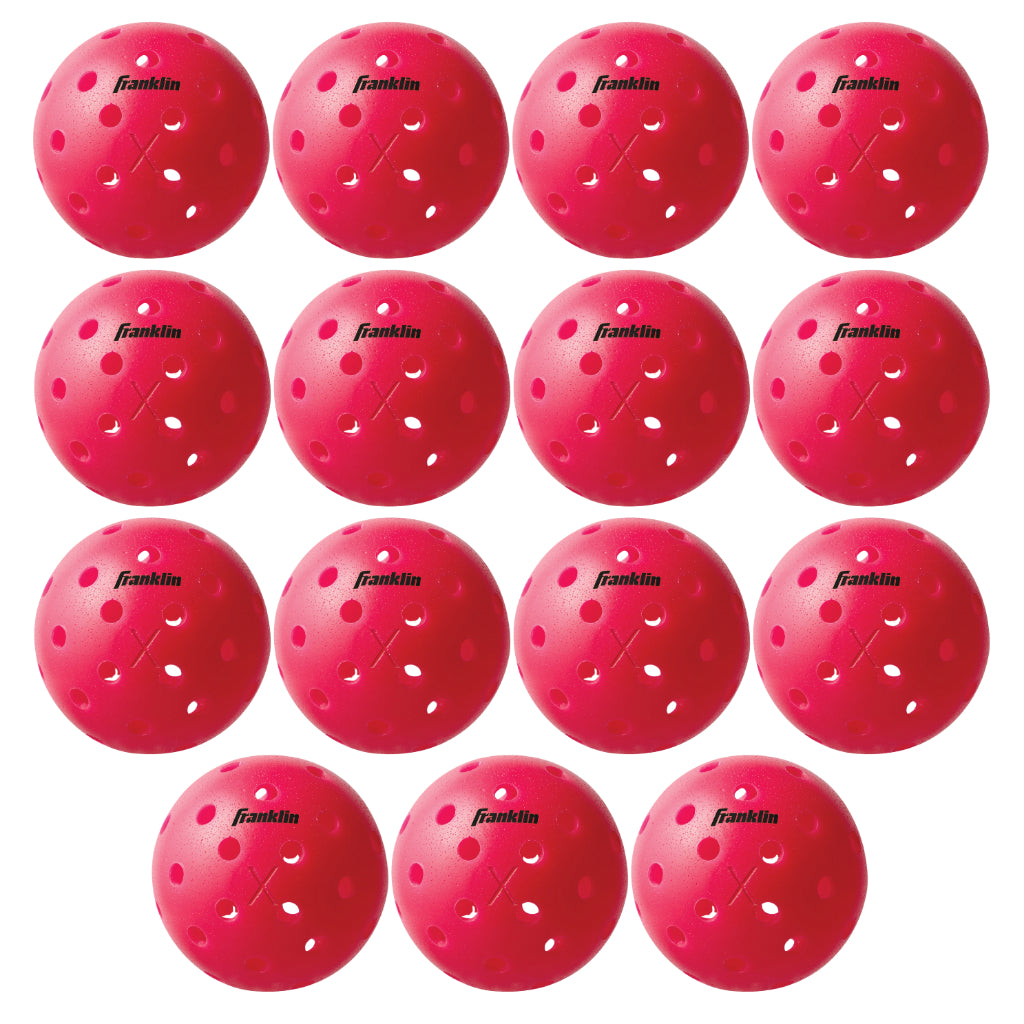 Franklin Sports X-40 Pink Outdoor Pickleballs 40 Holes with Logo