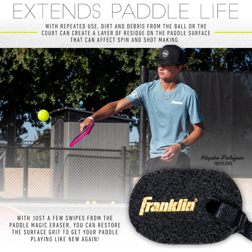 Franklin Paddle Magic Carbon Fiber Paddle Cleaner Eraser Pickleball Cleaner Paddle Eraser