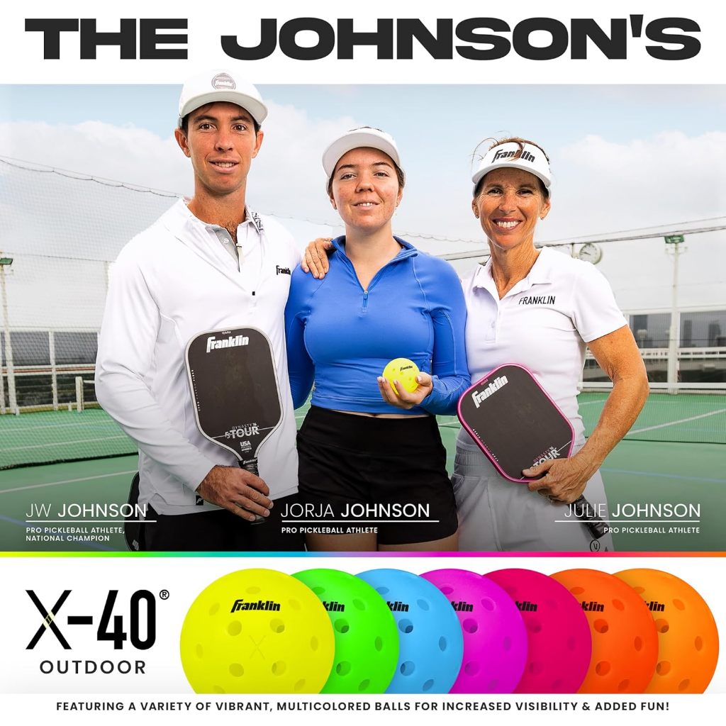 Franklin Sports X-40 Outdoor Pickleballs 40 Holes with Logo