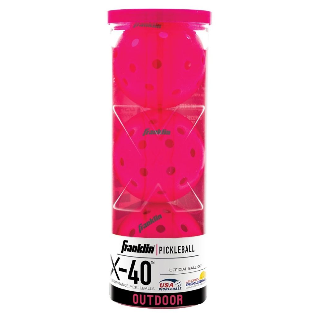 Franklin X-40 Pickleballs Pink 3-Balls Tube