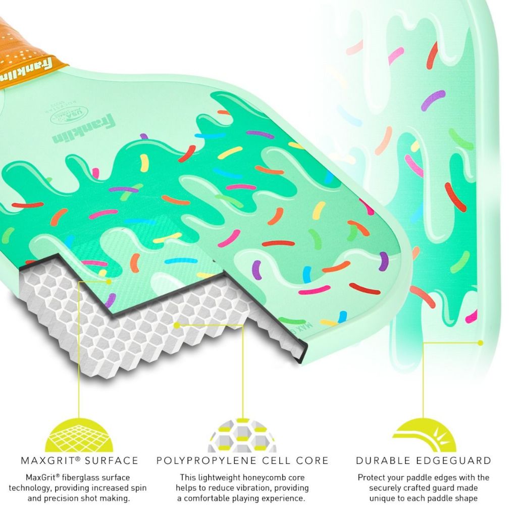 Franklin Kids Pickleball Paddle Youth Paddle Rockstar Ice Cream