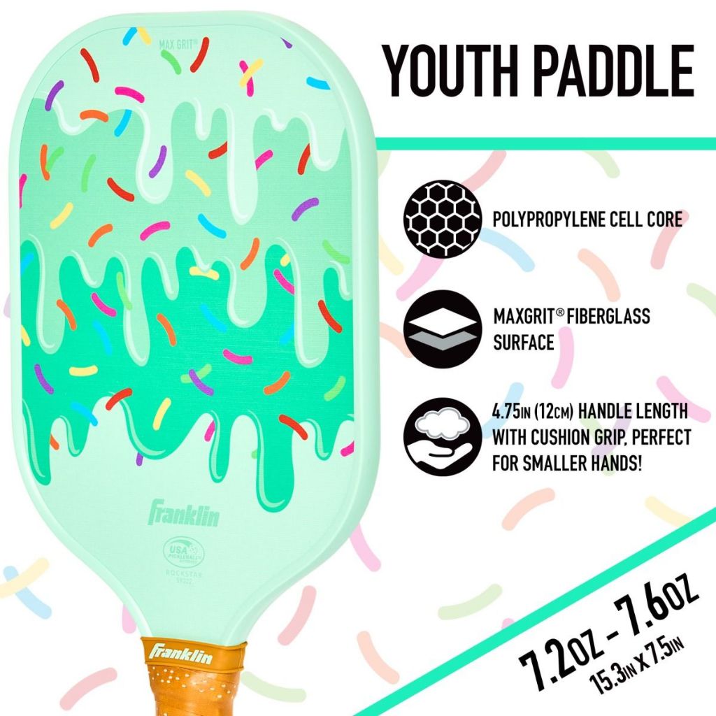Franklin Kids Pickleball Paddle Youth Paddle Rockstar Ice Cream