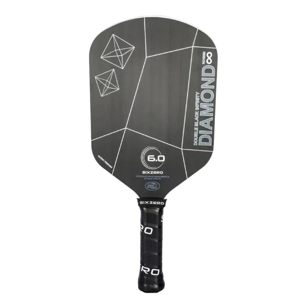 Six Zero Infinity Borderless Double Black Diamond Control 16mm Pickleball Paddle