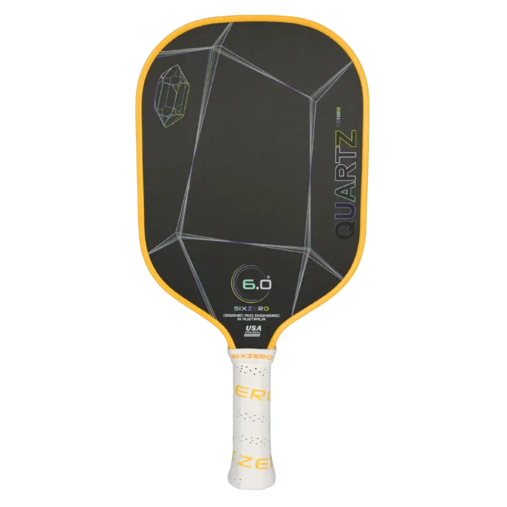 Six Zero Quartz Pickleball Paddle - Prasiolite / Citrine / Amethyst / Smoky / Rose / Crystal (15mm)