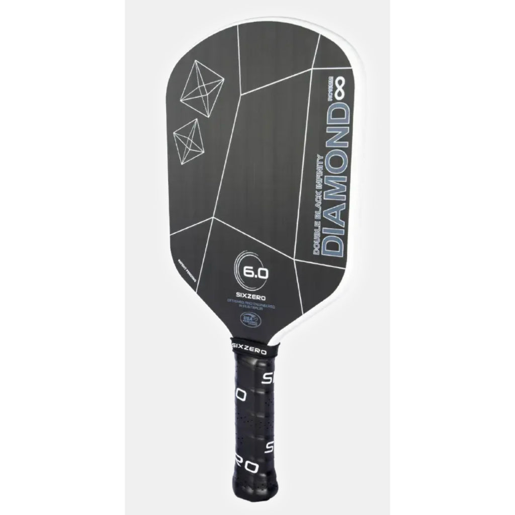 Six Zero Infinity Borderless Double Black Diamond Control 16mm pickleball racket