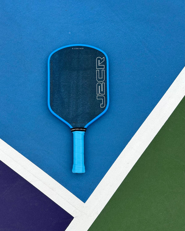 Honolulu J2CR Crystal Blue Endurance Surface Pickleball Paddle (Blue/ White)