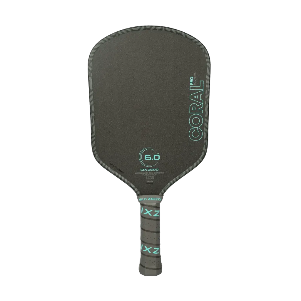 Six Zero Coral Pro Pickleball Paddle - Electric Blue 16mm (Hybrid/ Elongated/ Widebody)