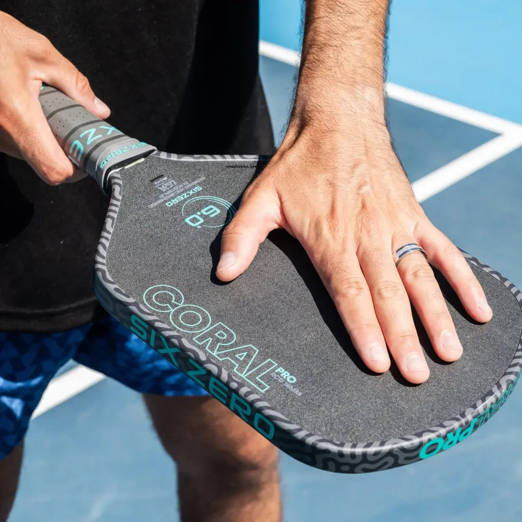 Six Zero Coral Pro Pickleball Paddle - Electric Blue 16mm (Hybrid/ Elongated/ Widebody)