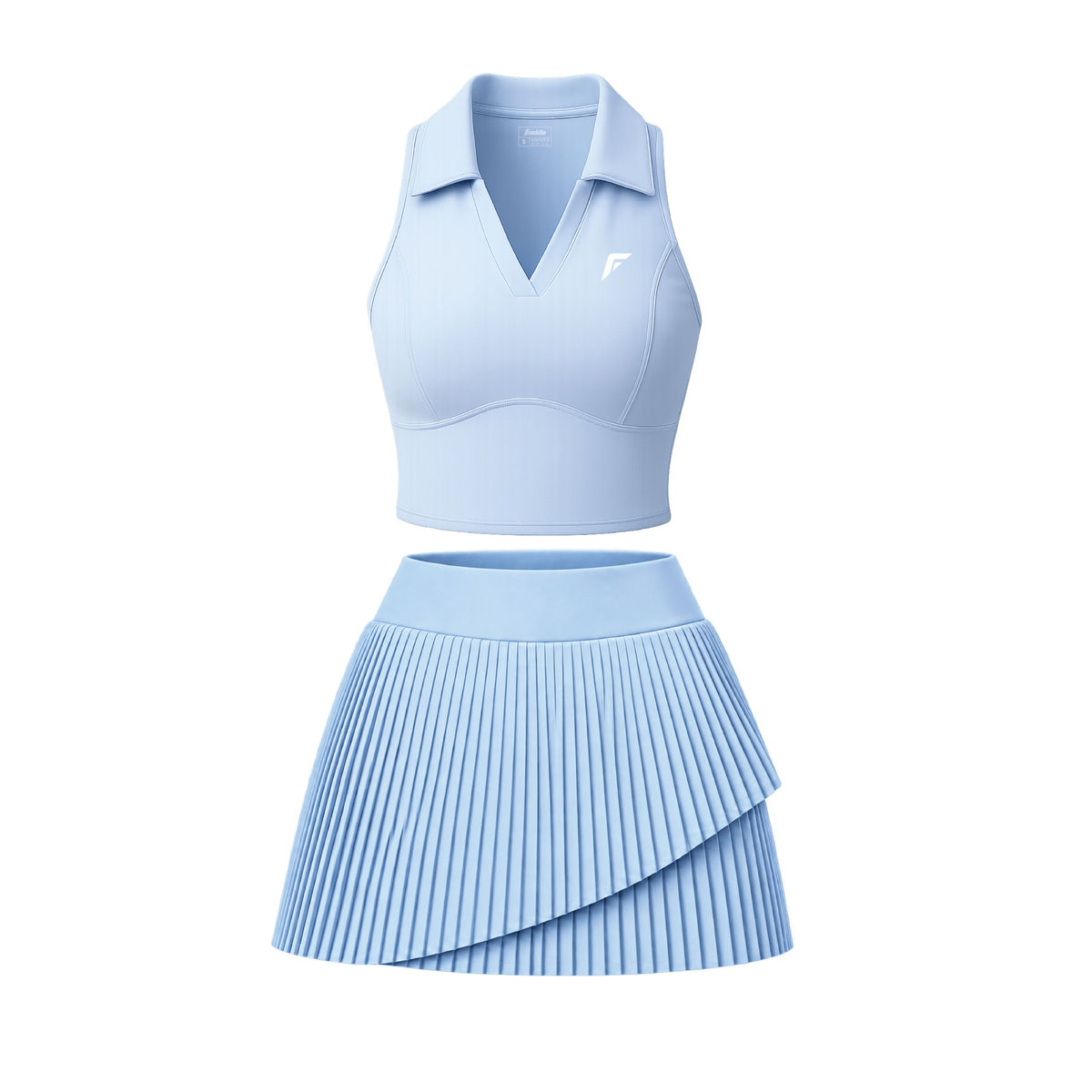 Franklin Women's Performance Sleeveless Polo Collar Sportswear Set (Sky Blue)