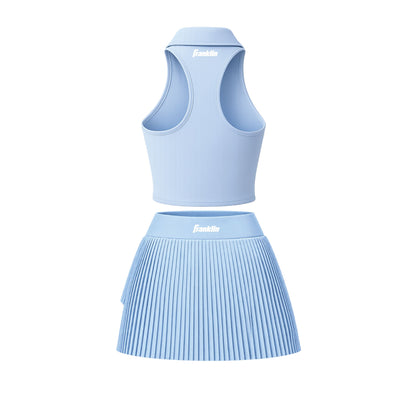 Franklin Women's Performance Sleeveless Polo Collar Sportswear Set (Sky Blue)
