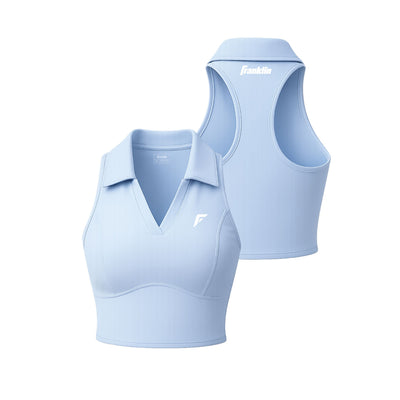 Franklin Women's Performance Sleeveless Polo Collar Sportswear Set (Sky Blue)