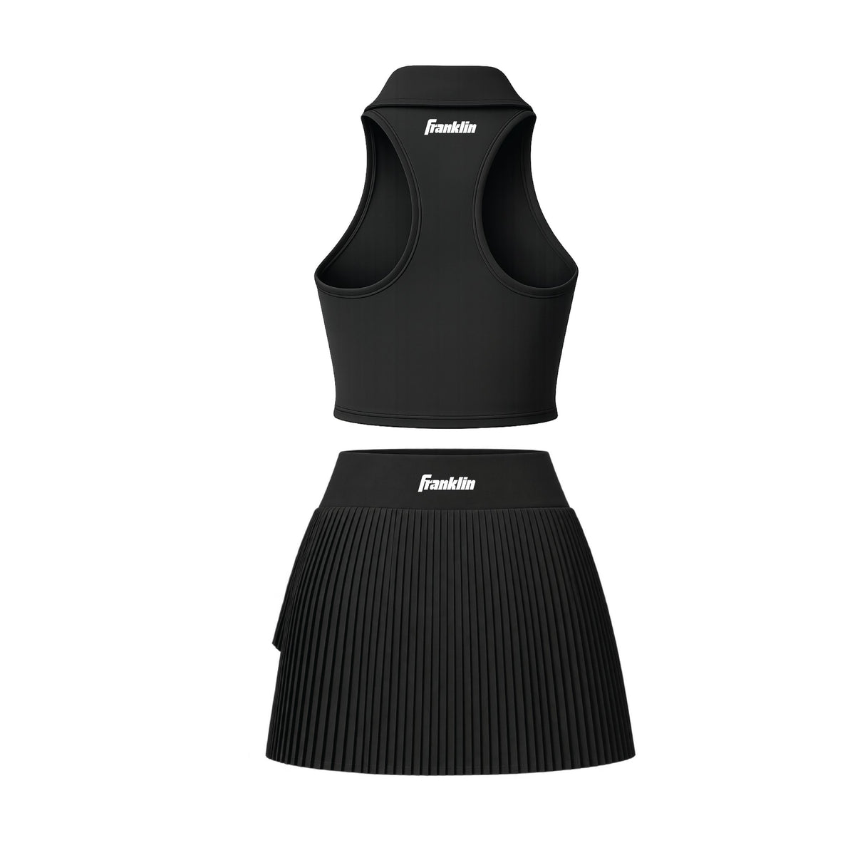 Franklin Women's Performance Sleeveless Polo Collar Sportswear Set (Black)