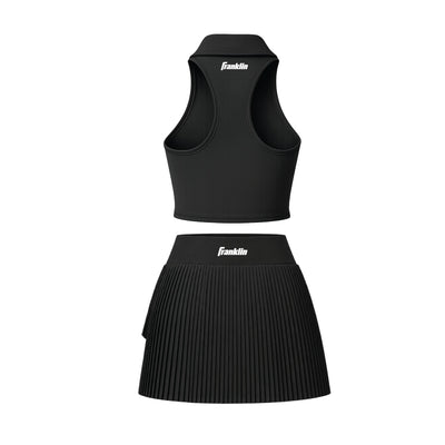 Franklin Women's Performance Sleeveless Polo Collar Sportswear Set (Black)