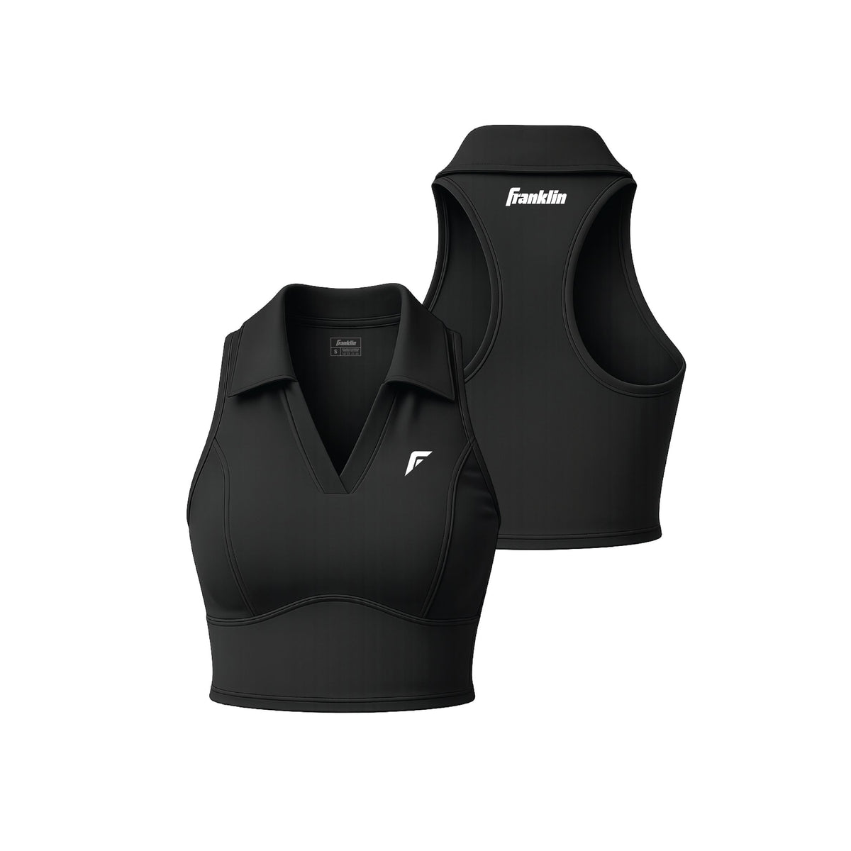 Franklin Women's Performance Sleeveless Polo Collar Sportswear Set (Black)