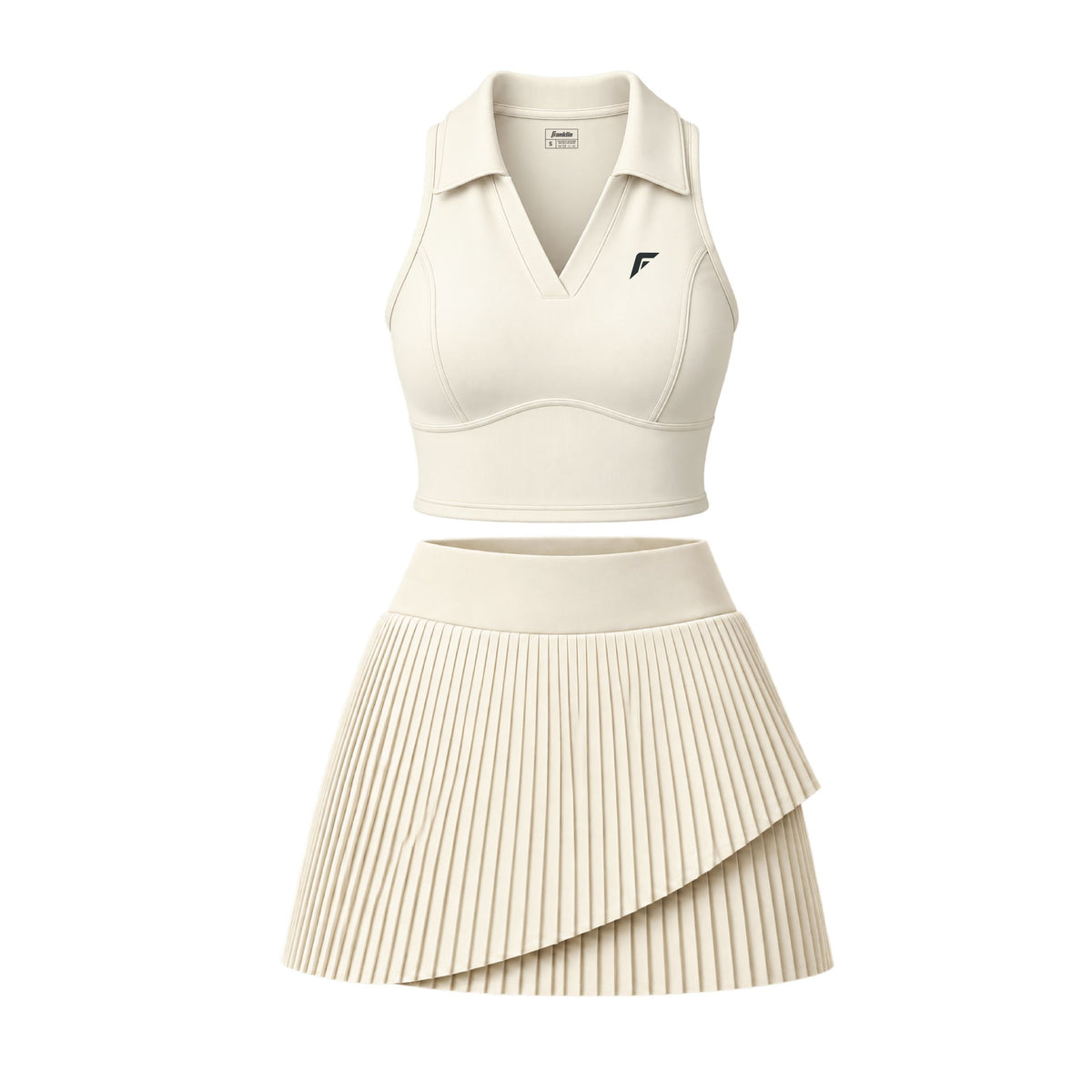 Franklin Women's Performance Sleeveless Polo Collar Sportswear Set (White)