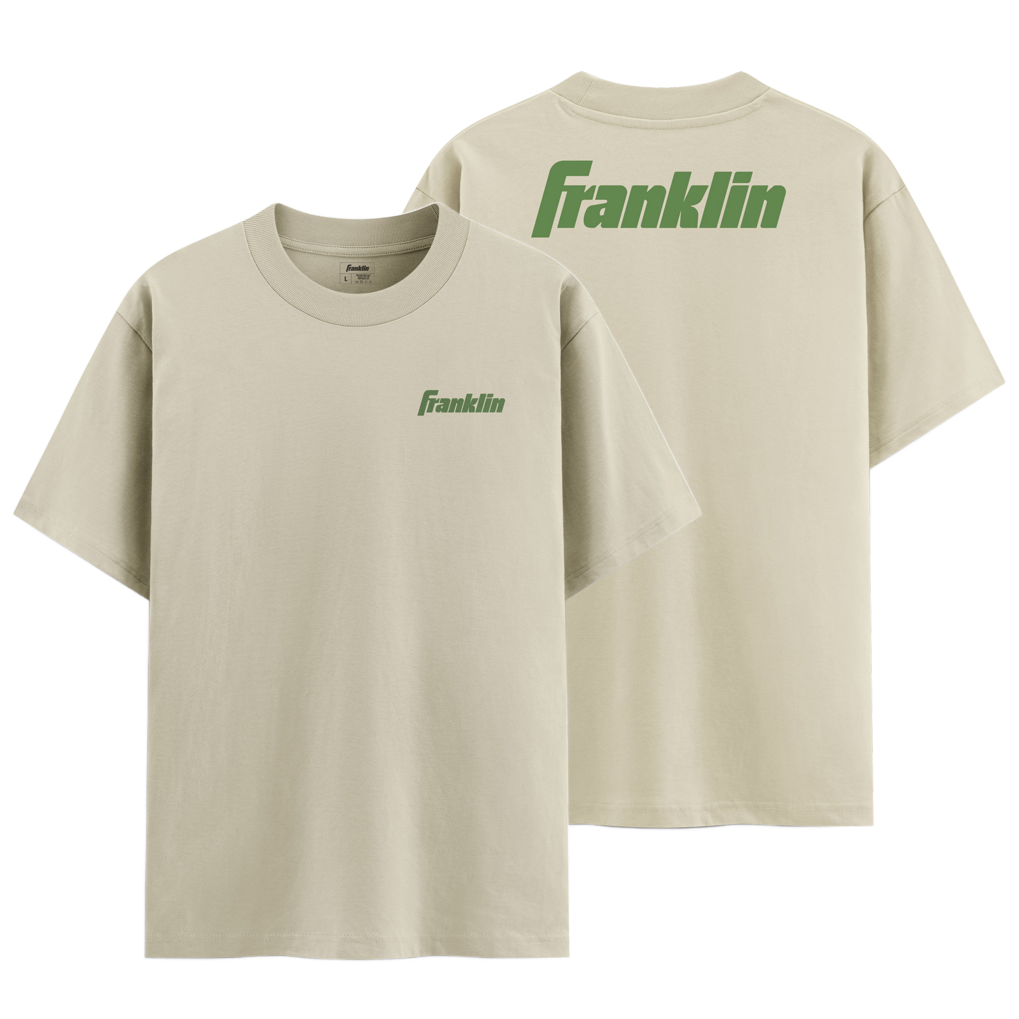 Franklin Shirt 100% Cotton Unisex Lifestyle Oversized Tee (Beige/Green)