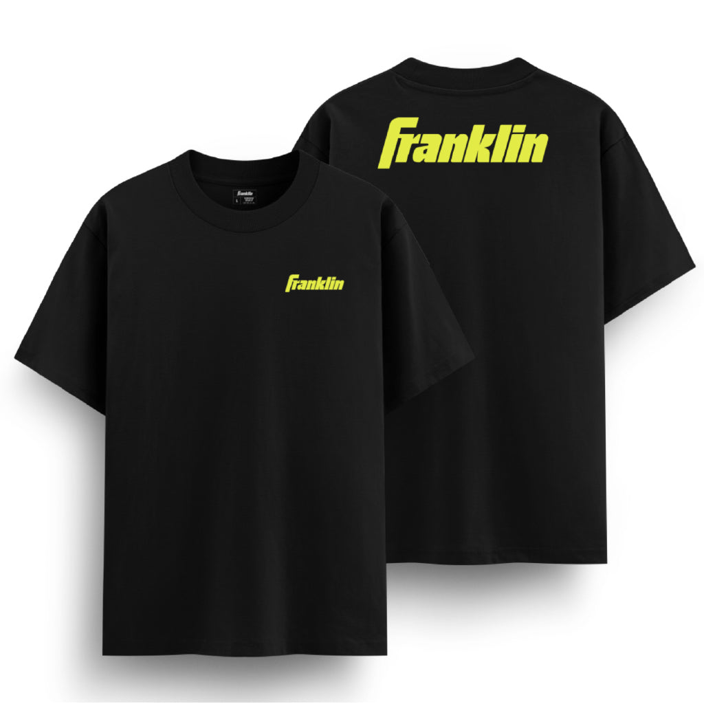 Franklin Shirt 100% Cotton Unisex Black Lifestyle Oversized Tee (Optic Logo) Black/Optic