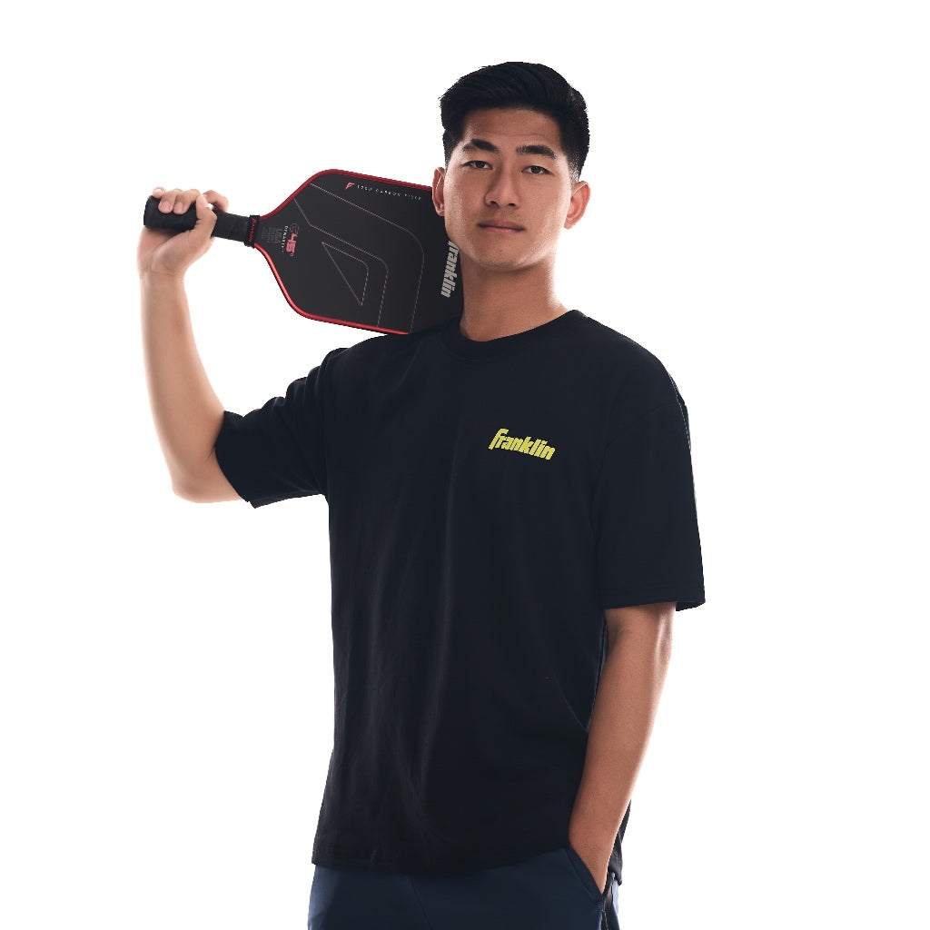 Franklin Shirt 100% Cotton Unisex Black Lifestyle Oversized Tee (Optic Logo) Black/Optic