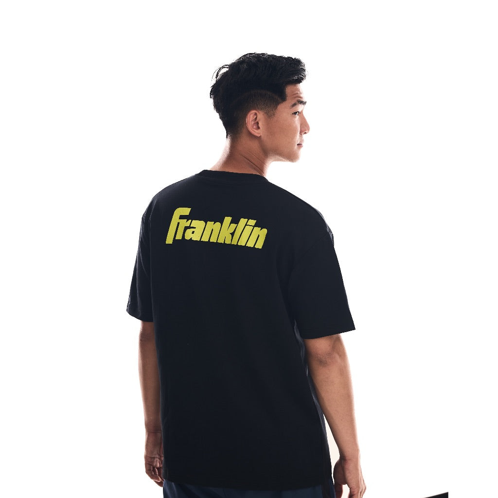 Franklin Shirt 100% Cotton Unisex Black Lifestyle Oversized Tee (Optic Logo) Black/Optic