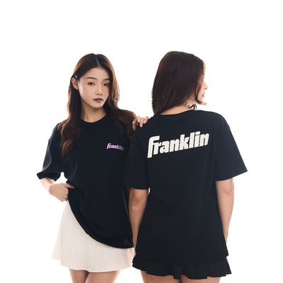 Franklin Shirt 100% Cotton Unisex Black Lifestyle Oversized Tee (Lilac Logo) Black/Lilac