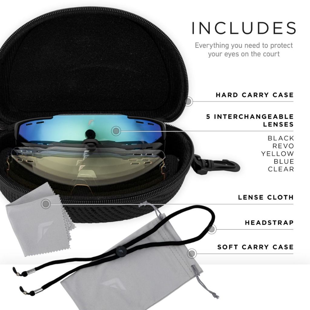 Franklin Pickleball Glasses Pickleball Eyewear Kit Pickleball Protection Glasses Sports Glasses