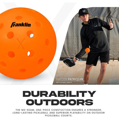 Franklin Sports X-40 Lava Outdoor Pickleballs 40 Holes with Logo