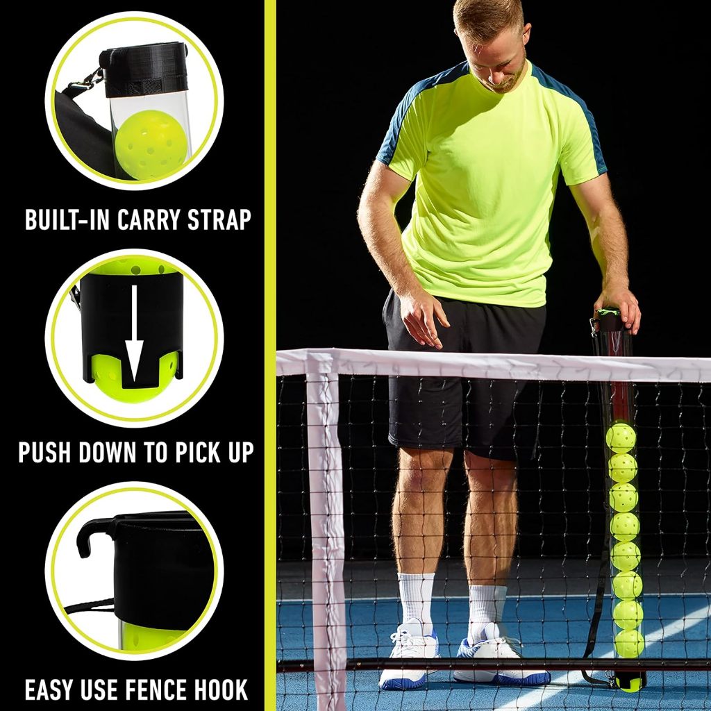 Franklin Pickleball Tube + Pickleball Hopper + Pick Up Balls (Balls Not Included)