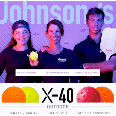 Franklin Sports X-40 Lava Outdoor Pickleballs 40 Holes with Logo
