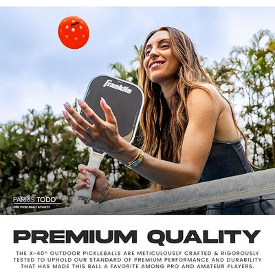 Franklin Sports X-40 Ember Outdoor Pickleballs 40 Holes with Logo