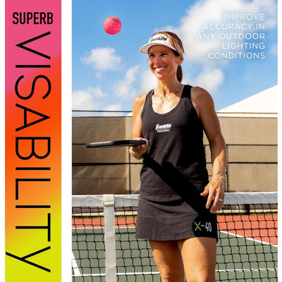 Franklin Sports X-40 Pink Outdoor Pickleballs 40 Holes with Logo