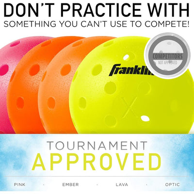 Franklin Sports X-40 Pink Outdoor Pickleballs 40 Holes with Logo