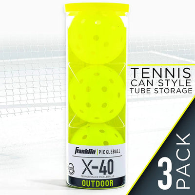 Franklin X-40 Pickleballs Yellow Optic 3-Balls Tube