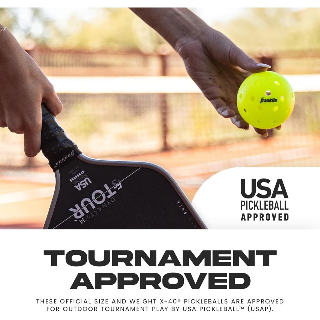 Franklin X-40 Pickleballs Yellow Optic 3-Balls Tube