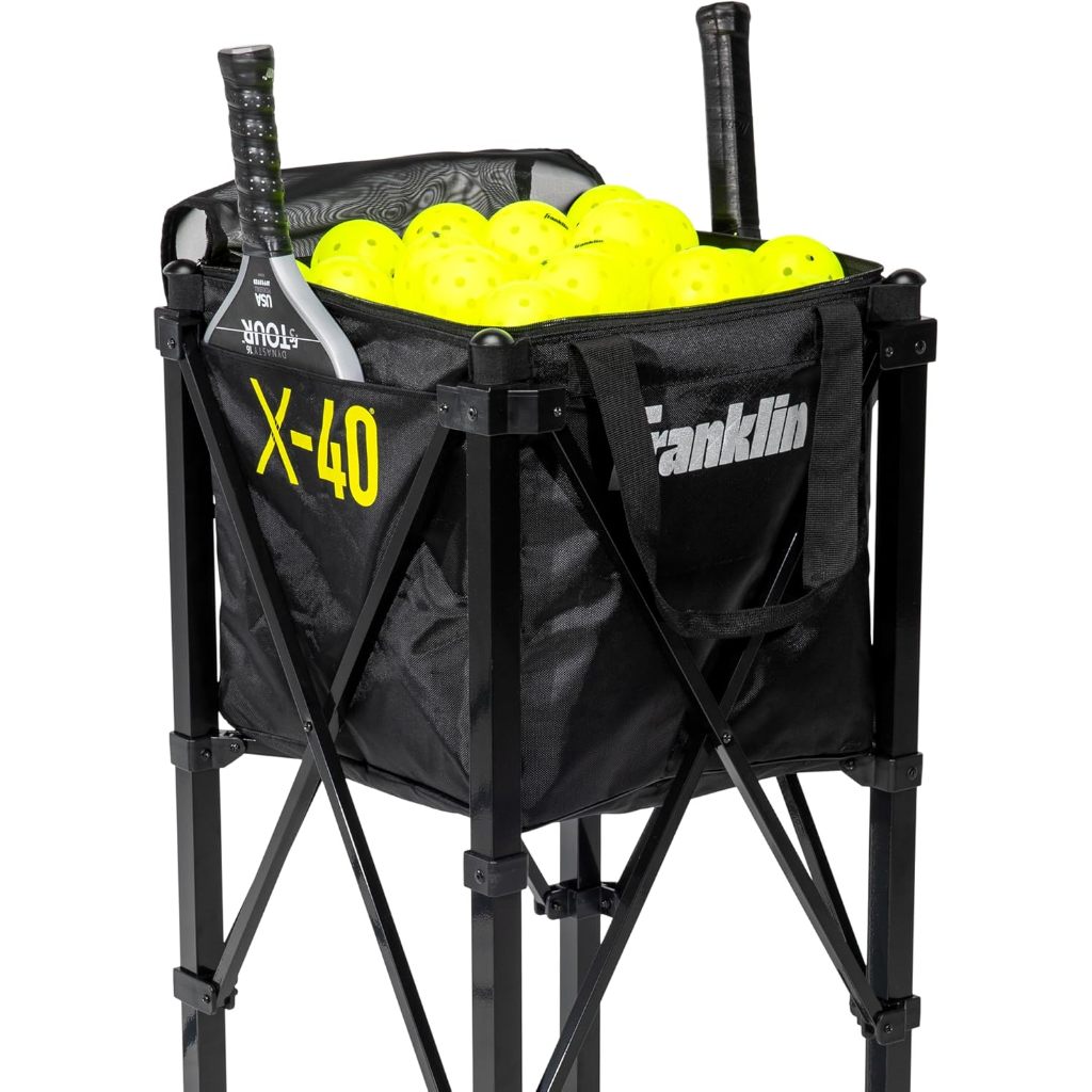 Franklin Portable Pickleball Trolley + Carry Bag - 100 Ball Pickleball Caddy + Travel Basket with Wheels