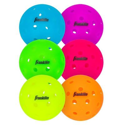 Franklin X-40 Pickleballs 6 Balls Neon Pack Mixed Colours