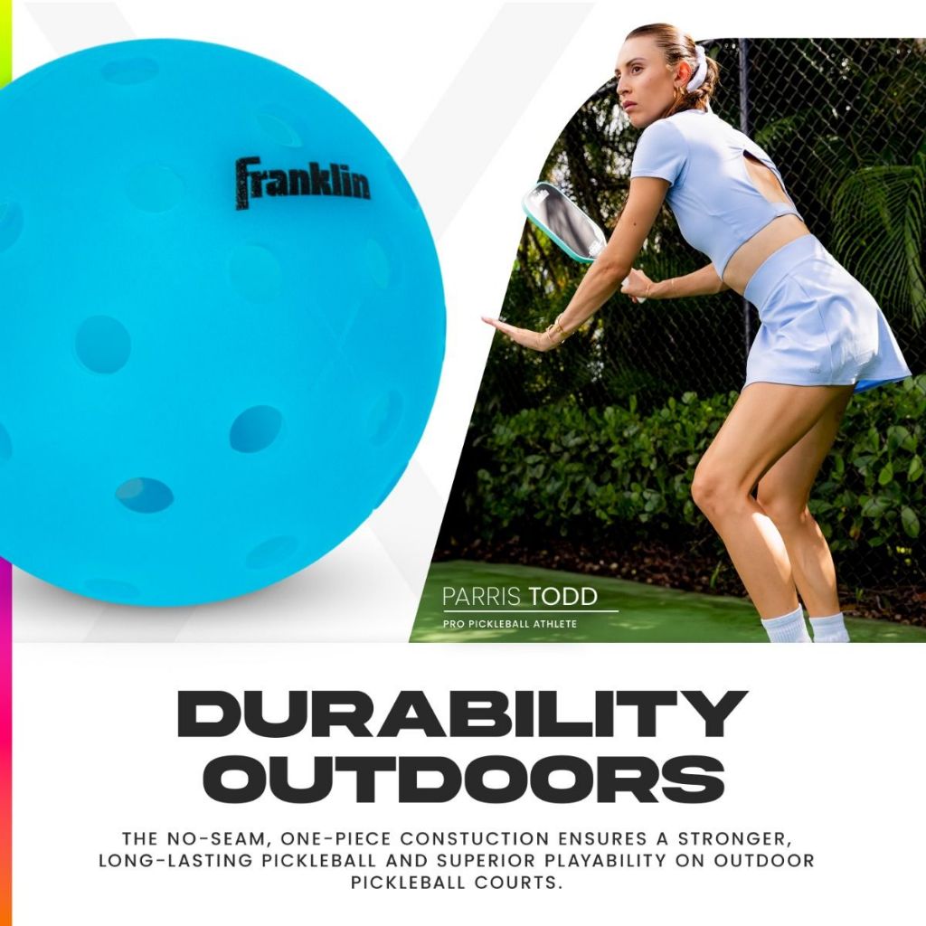 Franklin X-40 Pickleballs 6 Balls Neon Pack Mixed Colours