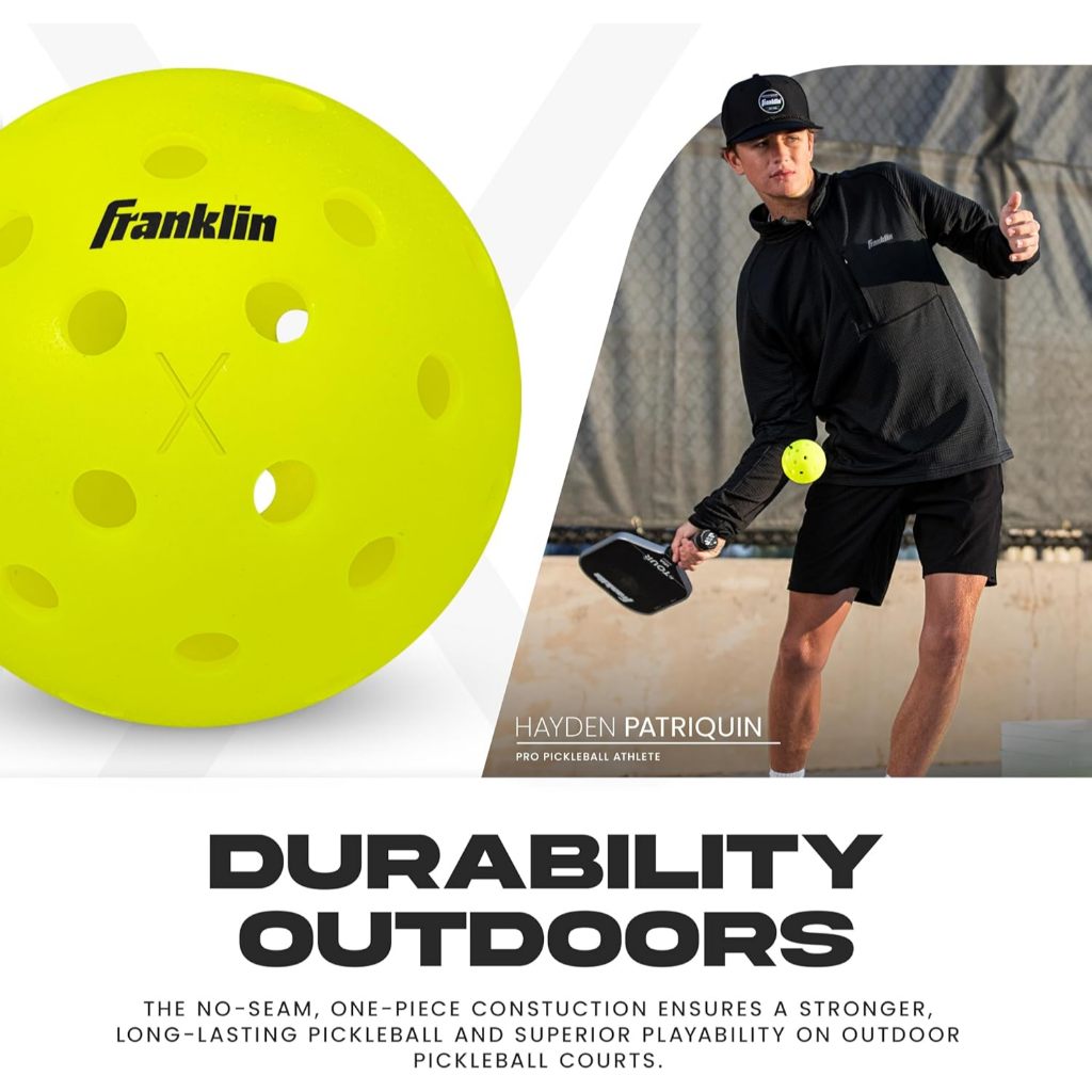 Franklin Sports X-40 Outdoor Pickleballs 40 Holes with Logo