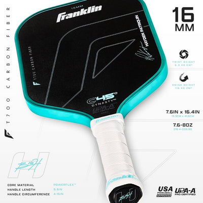 Franklin Hayden Patriquin Edition C45° Carbon Fiber Pickleball Paddle 14/16mm