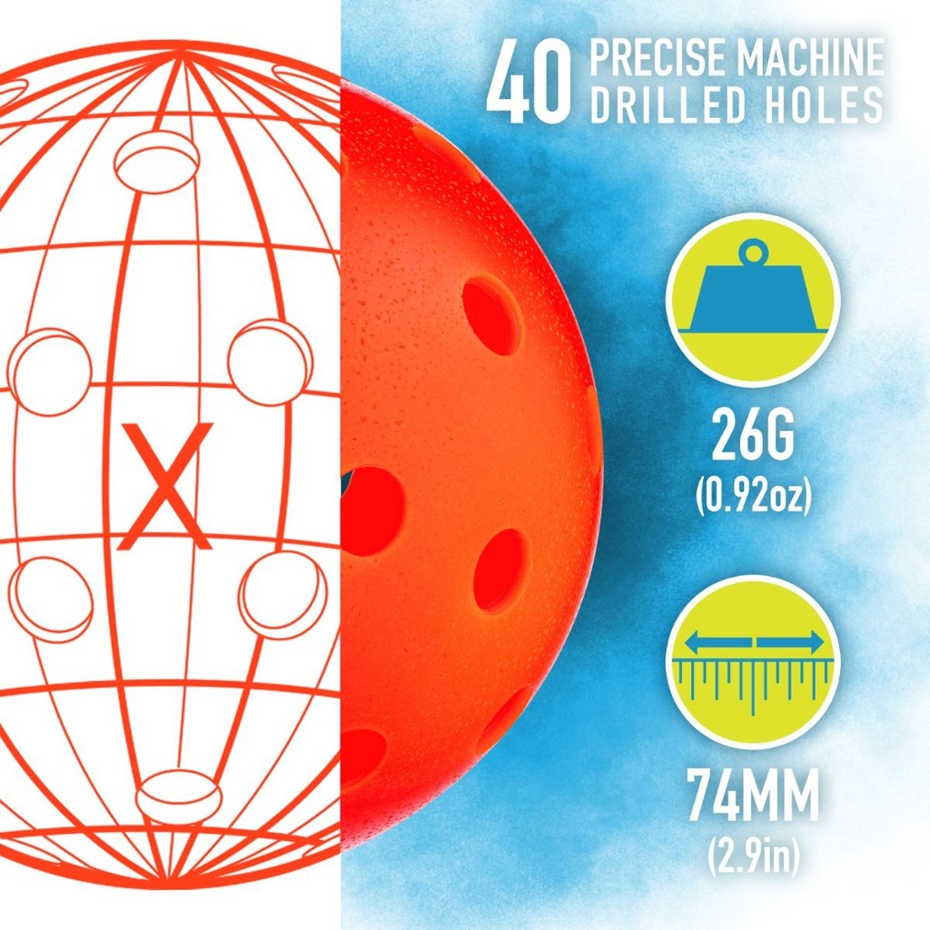 Franklin X-40 Pickleballs Ember 3-Balls Tube
