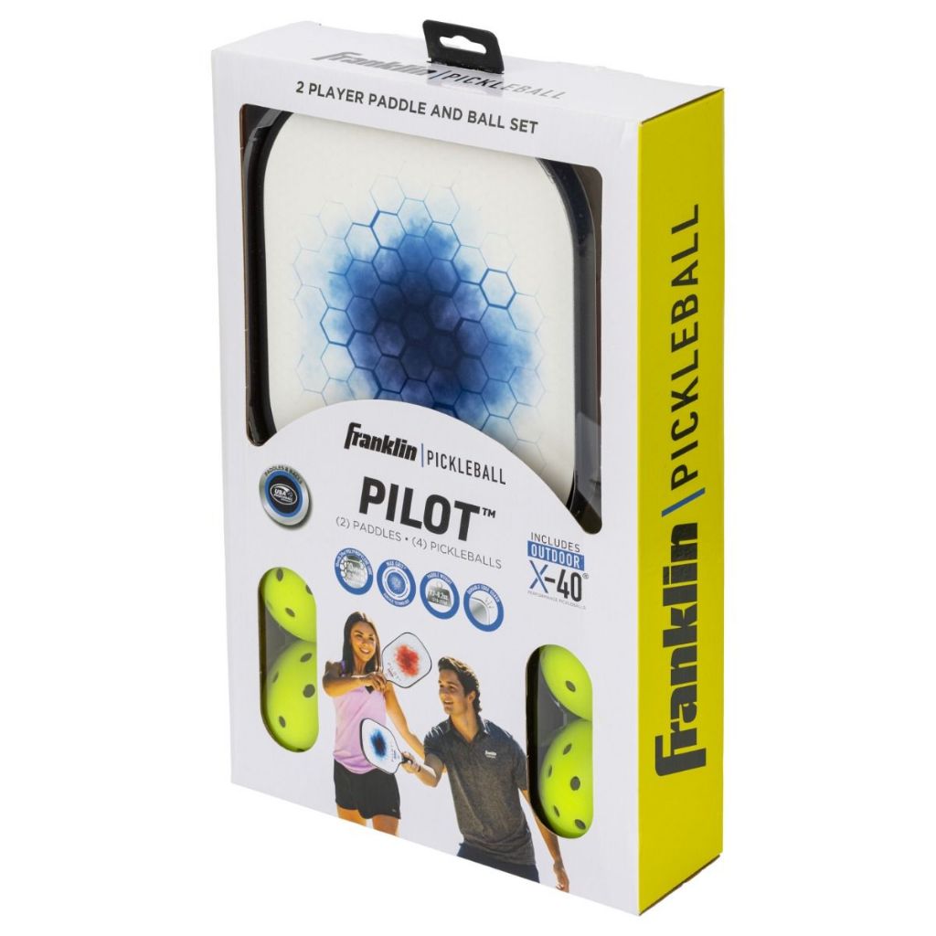 Franklin Pickleball Beginner Set Pilot 2 Player Paddle and Ball Set Pickleball Newbie Set