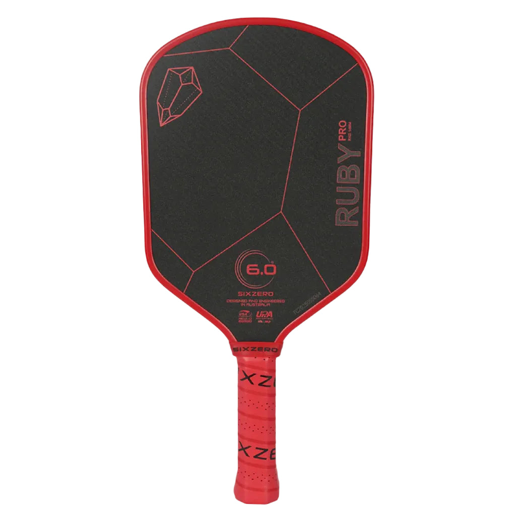 Six Zero Ruby Pro Pickleball Paddle - Red / Rubine (14mm)
