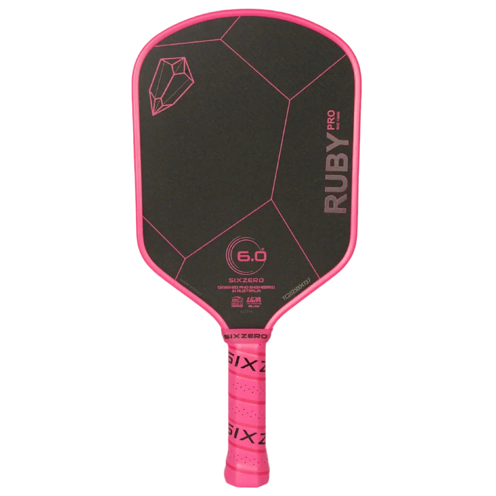 Six Zero Ruby Pro Pickleball Paddle - Red / Rubine (14mm)